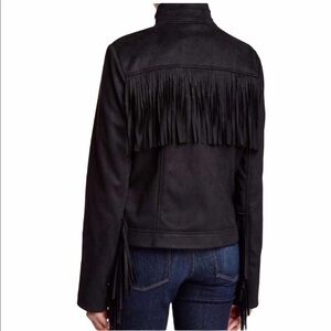 Rachel Roy Fringe Faux Suede Moto Jacket NWT